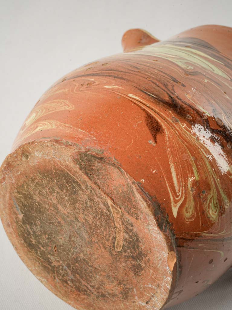 Unique swirl-glaze vessel