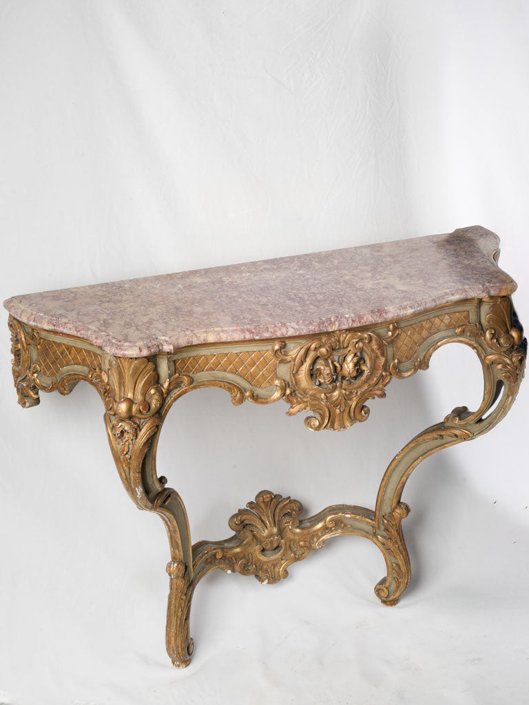 Rococo-style wooden console table