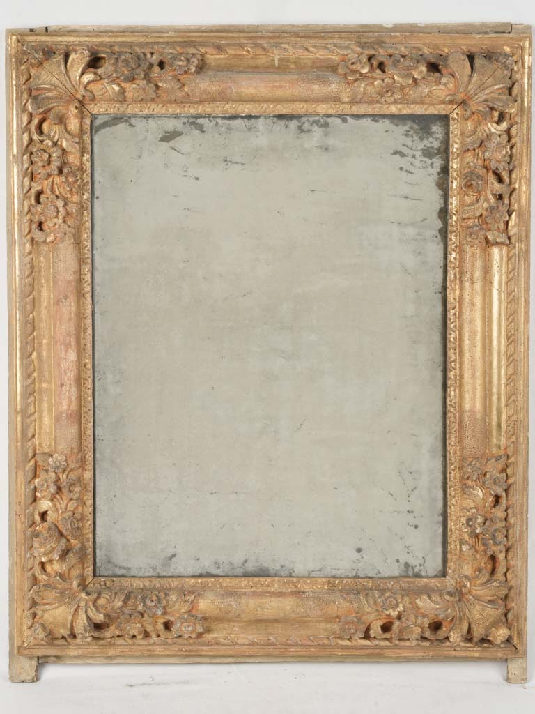 Ornate gilded wood antique mirror